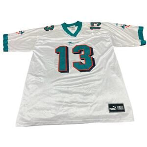 Vintage Puma NFL Miami Dolphins #13 Dan Marino LARGE Mesh Football Jersey CLEAN